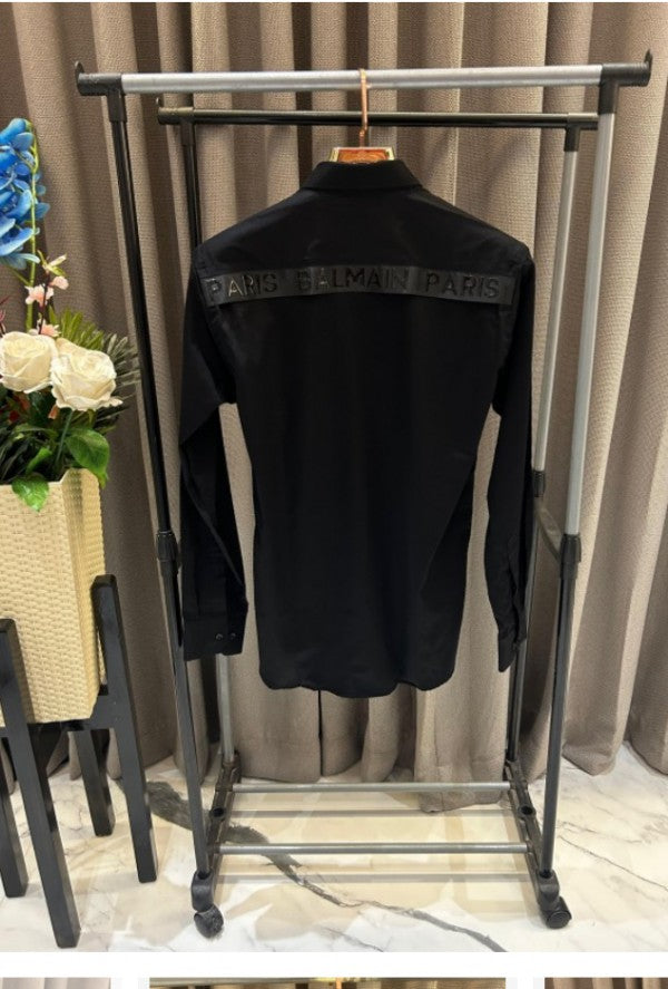 Balmain BLACK SHIRT ORIGNAL BOX PACK FRONT PATCH)