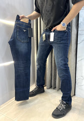 Prada Milano dark shade Steel Logo Imported Hyperflex Denim