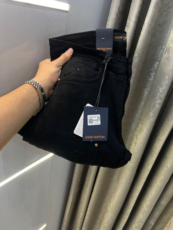 Louis Vuitton Black Embossed Monogram Imported Premium denim