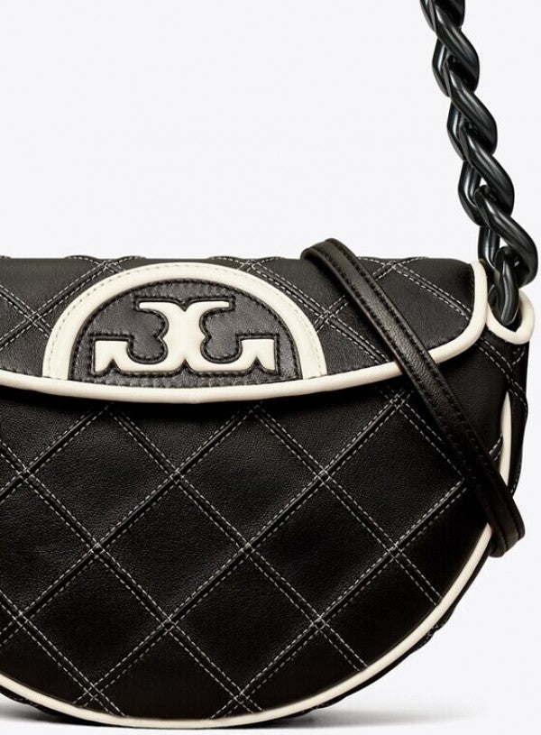 Tory Burch Fleming Premium Bag With OG Box & Dust Bag (Black White 610)