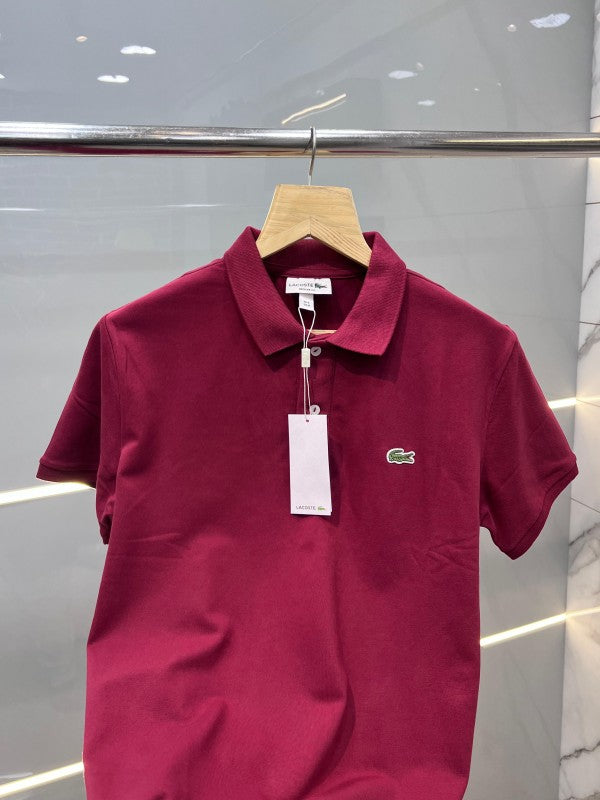 LACOSTE PREMIUM POLO T-SHIRT MAROON