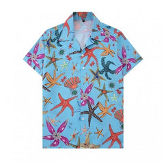 Versace Sky Blue All Over Printed Premium Oversized Shirt