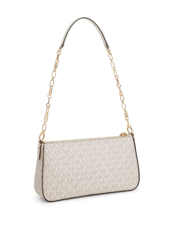 Michael Kors Empire Medium Leather Chain-Link Pochette - 9330 With Dust BagBeigeBrown