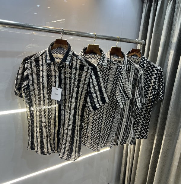 Christian Dior Black Designer Premium Crochet Shirt