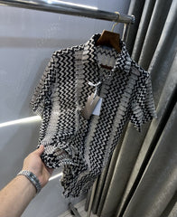 Christian Dior Black Designer Premium Crochet Shirt