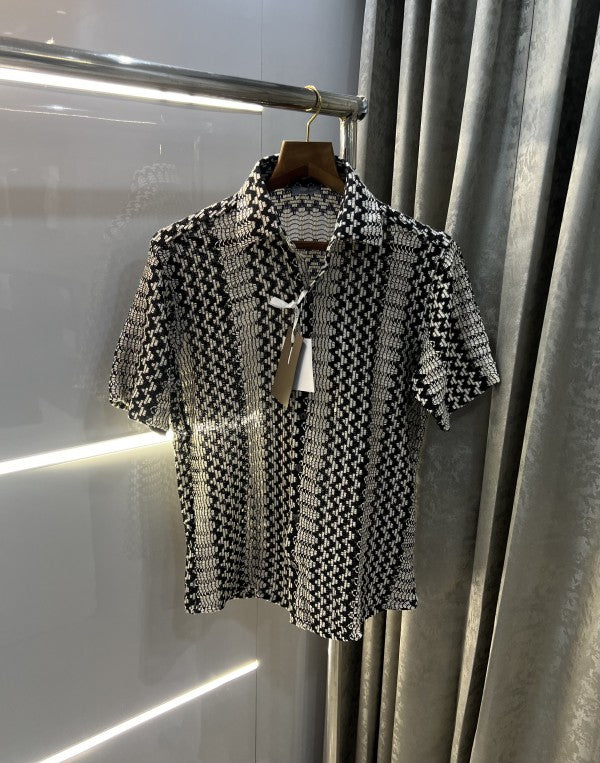 Christian Dior Black Designer Premium Crochet Shirt