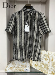 Christian Dior Black Stripes Premium Crochet Shirt