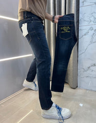 Christian Dior Blue Pocket Embroidery Work Imported Denim