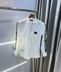 BALMAIN PARIS  White Hand Patch Work Shirt With Premium Box Packing And Carry Bag