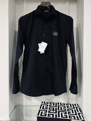 BALMAIN PARIS Paris Black Back Patch Work Shirt With Premium Box Packing And Carry Bag