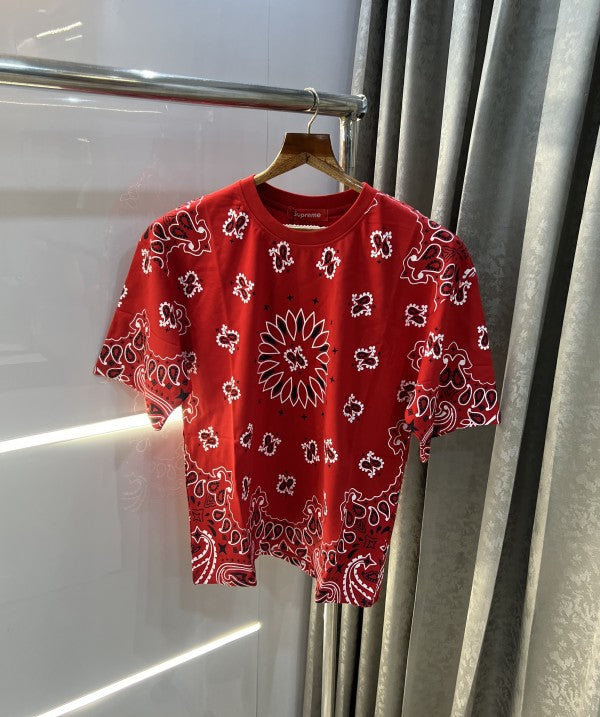 Supreme Red All Over Print Imported Oversized T-Shirt