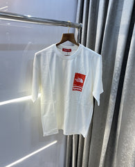 Supreme White Logo Print Imported Oversized T-Shirt