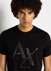 Armani Exchange Black Logo Print Imported T-Shirt