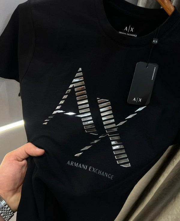 Armani Exchange Black Logo Print Imported T-Shirt