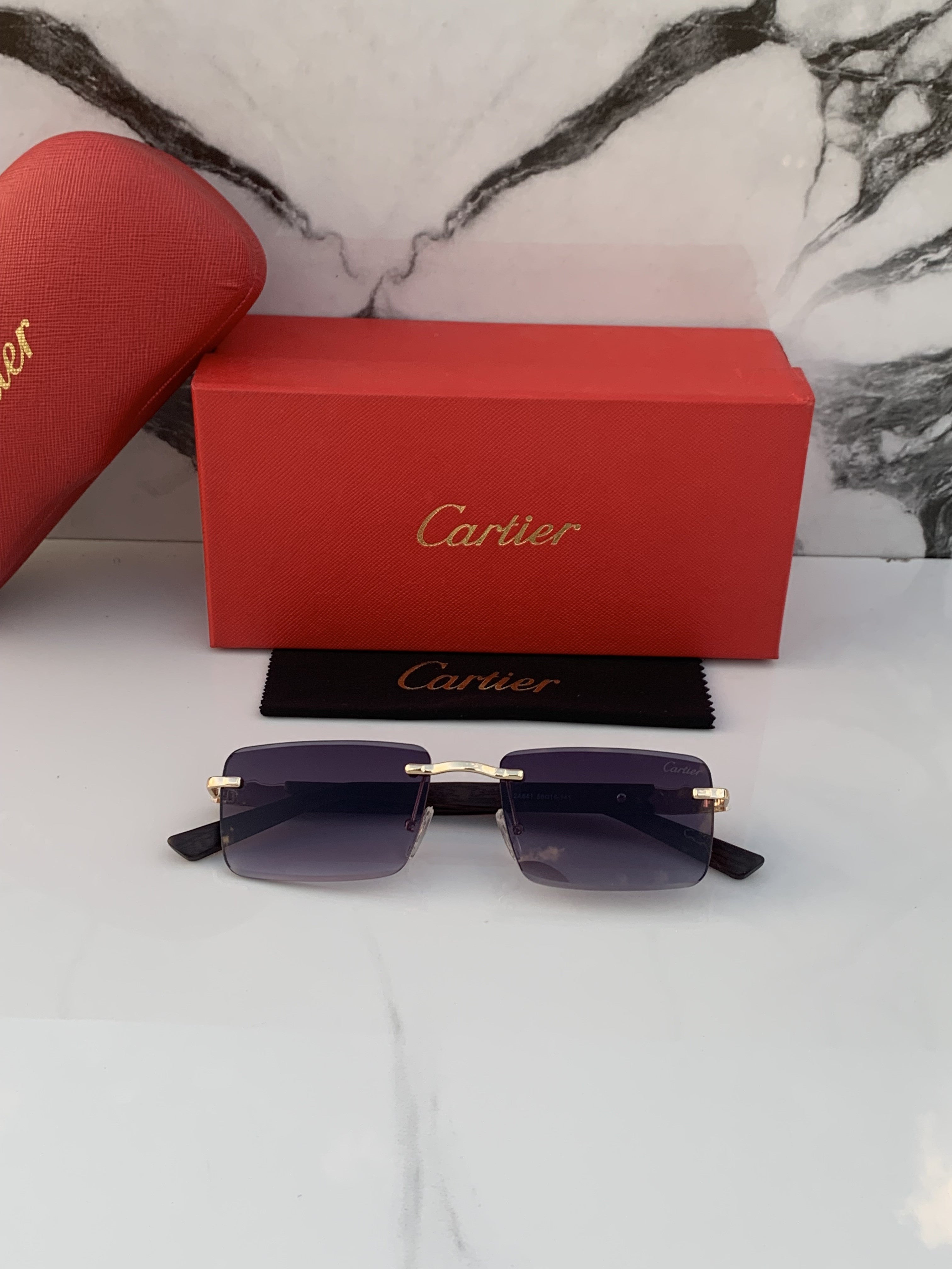 CARTIER FRAMELESS 641 GOLD BLACK