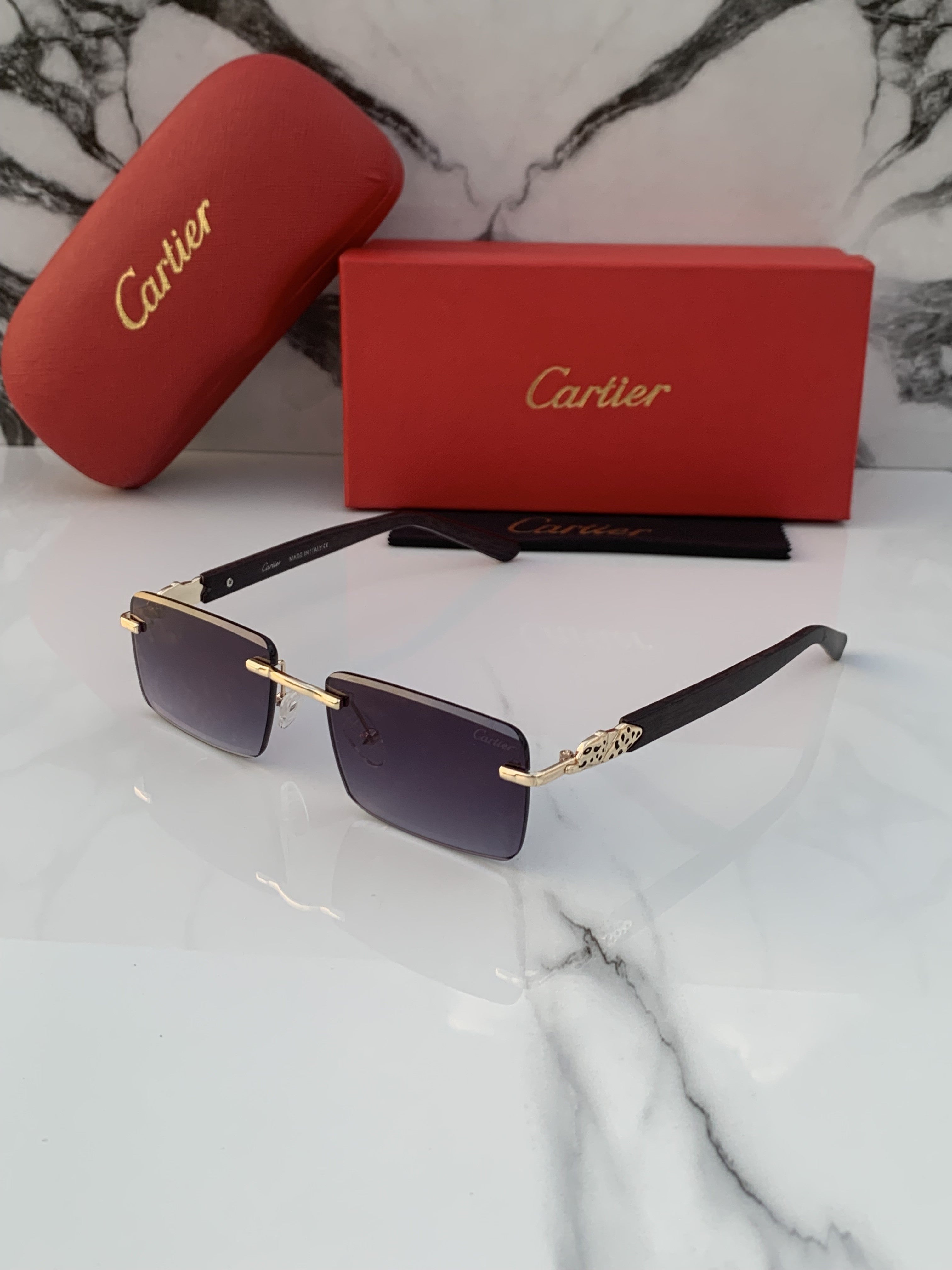 CARTIER FRAMELESS 641 GOLD BLACK