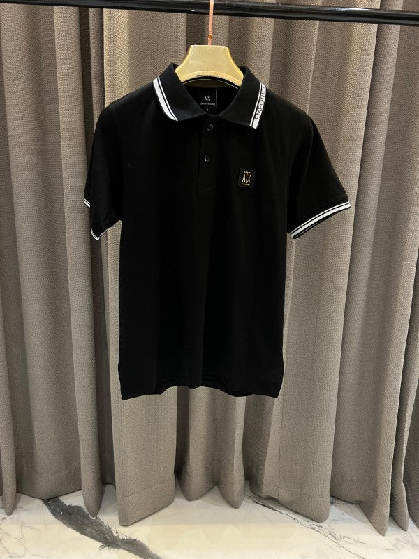 ARMANI EXCHANGE LOGO POLO BLACK