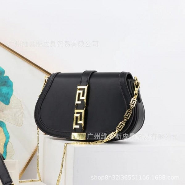 Versace Greca Goddess Shoulder Bag With OG Box & Dust Bag (Black 675)