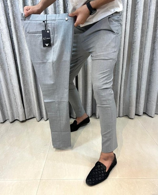 Armani Belt Strech Grey Imported Premium Trouser