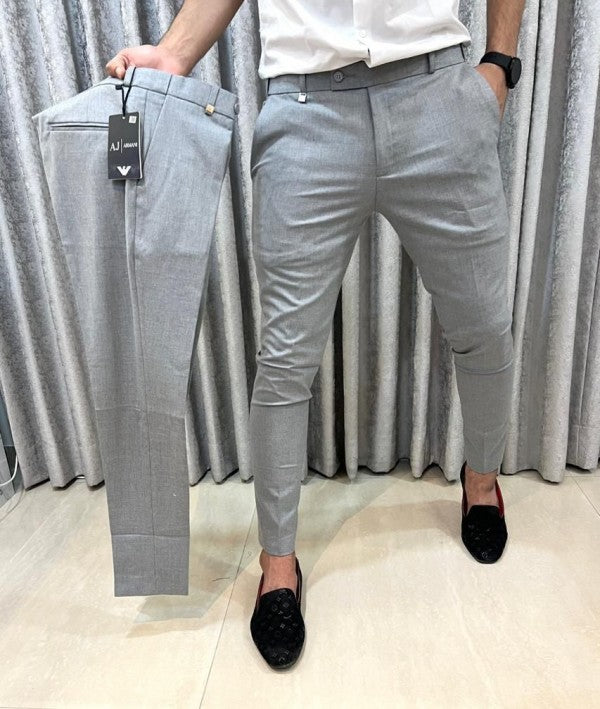 Armani Belt Strech Grey Imported Premium Trouser