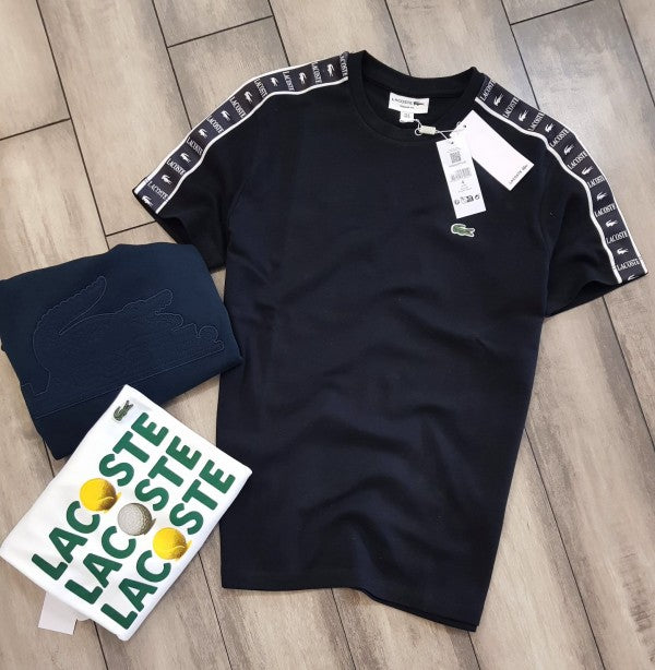 LACOSTE PREMIUM ROUND NECK T-SHIRT BLACK