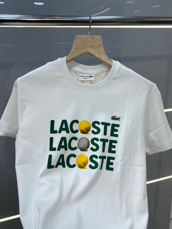 LACOSTE PREMIUM ROUND NECK T-SHIRT WHITE