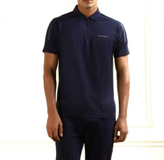 Hacket Aston Martin Navy Blue Logo Print Premium Polo T-Shirt