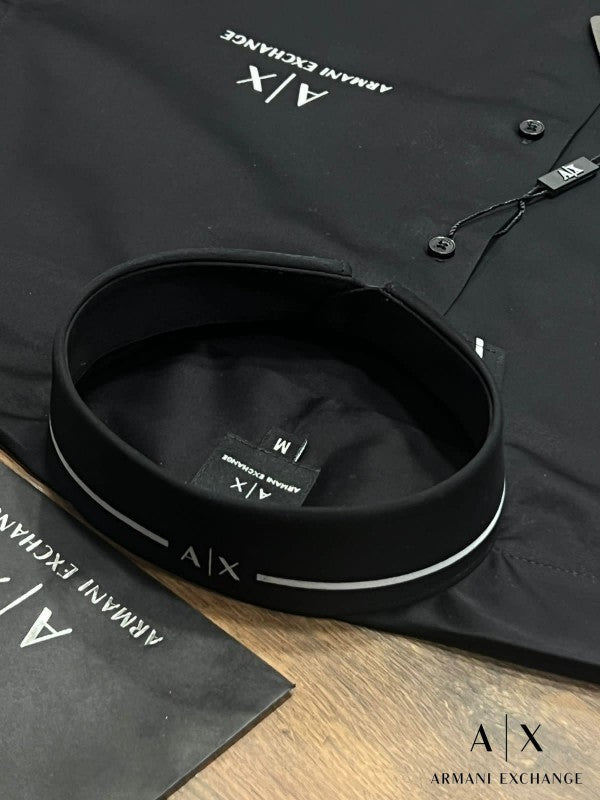 Armani Exchange BLACK PREMIUM SHIRT WITH BRAND BOX PACKING AND CARRY BAG 1621
