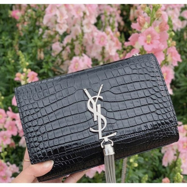 YSL Saint Laurent Kate Tassel Sling Bag With OG Box Dust Bag Black Lebrougesind