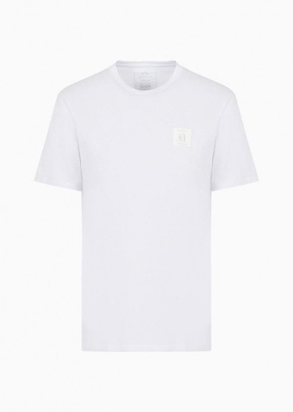 Armani Exchange White Patch Work Premium Classic T-Shirt