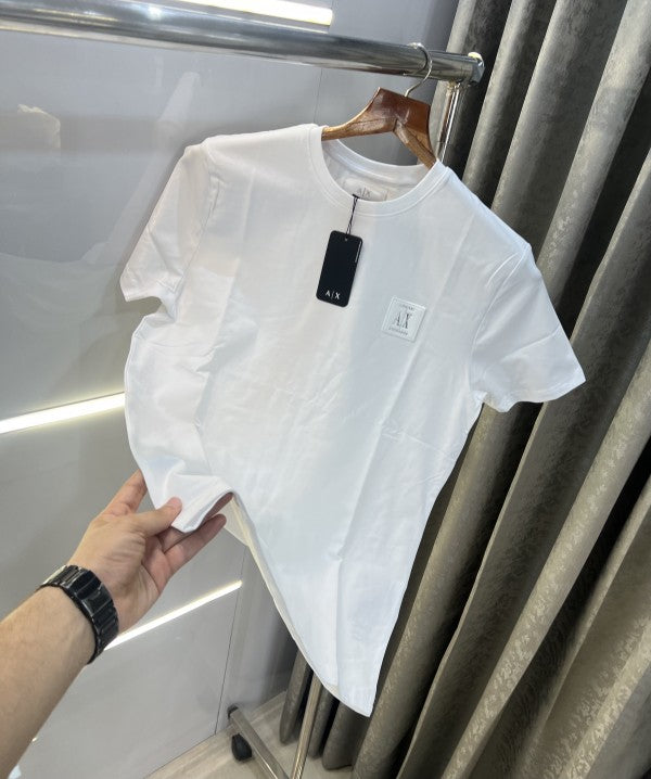 Armani Exchange White Patch Work Premium Classic T-Shirt