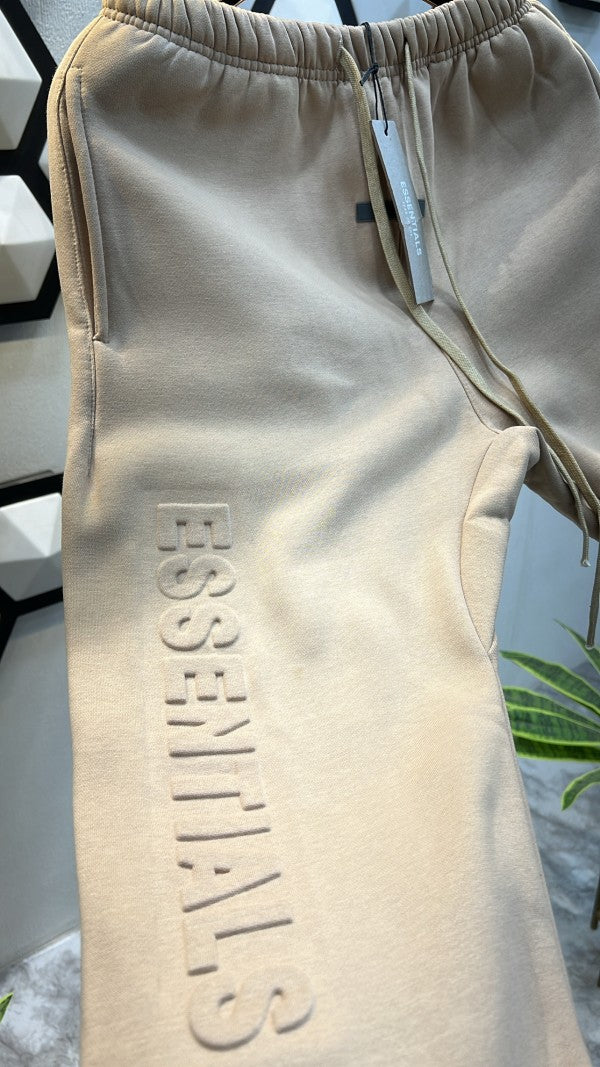 ESSENTIALS LOGO EMBOSSED PREMIUM CREAM JOGGERS