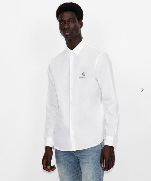 Armani Exchange REFLECTIVE PRINT PREMIUM WHITE SHIRT WITH BRAND BOX PACKING AND CARD CARRY BAG 1444