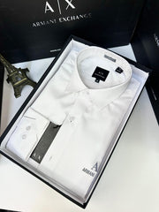 Armani Exchange REFLECTIVE PRINT PREMIUM WHITE SHIRT WITH BRAND BOX PACKING AND CARD CARRY BAG 1444