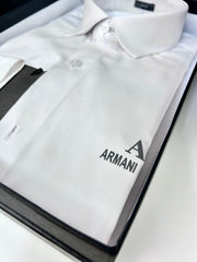 Armani Exchange REFLECTIVE PRINT PREMIUM WHITE SHIRT WITH BRAND BOX PACKING AND CARD CARRY BAG 1444