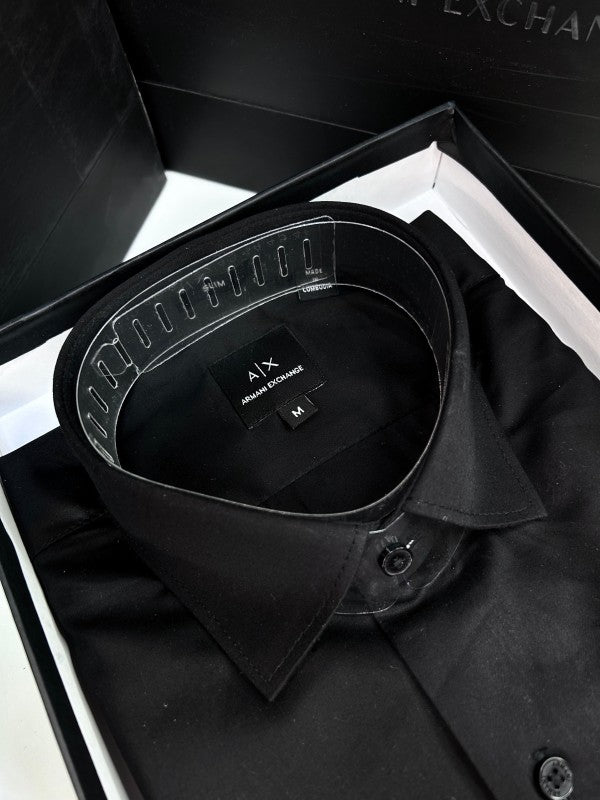 Armani Exchange REFLECTIVE PRINT PREMIUM BLACK SHIRT WITH BRAND BOX PACKING AND CARD CARRY BAG 1444