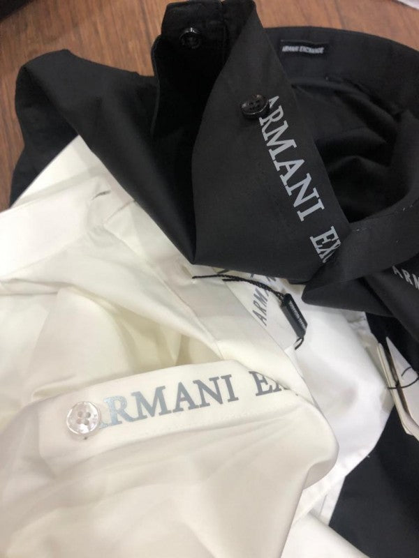 Armani Exchange REFLECTIVE PRINT PREMIUM WHITE SHIRT WITH BRAND BOX PACKING AND CARD CARRY BAG 1444