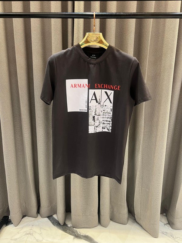 Armani Exchange Middle Brand Print Round Neck T-shirt