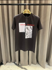 Armani Exchange Middle Brand Print Round Neck T-shirt