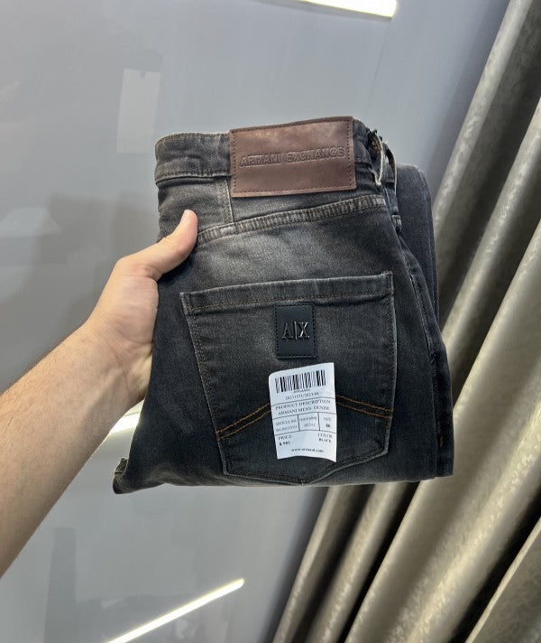 Armani Exchange Grey Logo Patch Imported Hyperflex Denim