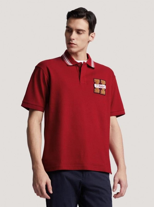 Tommy Hilfiger Red Embroidery Logo Premium Classic Polo T-Shirt