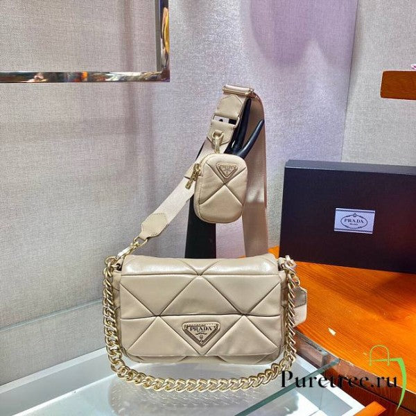 Prada System Nappa Leather Patchwork Bag with OG Box and Bills Lebrougesind