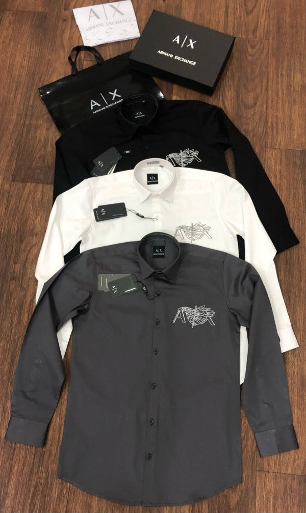 ARMANI XCHANGE WHITE PREMIUM SHIRT WITH BRAND BOX PACKING AND CARRY BAG 1473