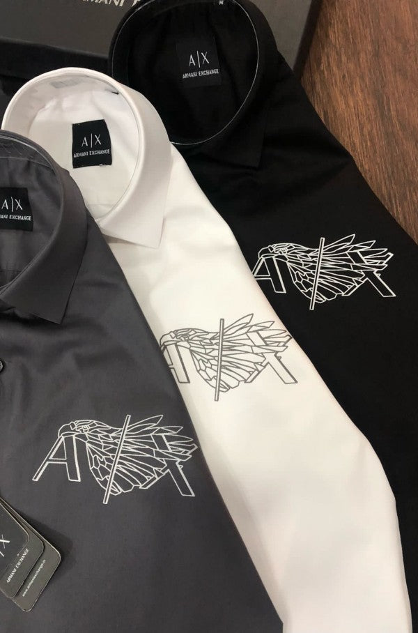 ARMANI XCHANGE WHITE PREMIUM SHIRT WITH BRAND BOX PACKING AND CARRY BAG 1473