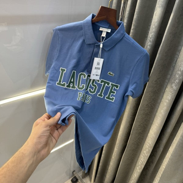 Lacoste Sky Blue Logo Print Classic Polo T-Shirt – Lebrouges