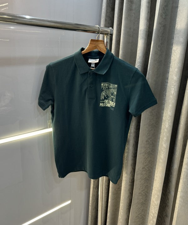 Lacoste Bottle Green Logo Back Print Classic Polo T-Shirt