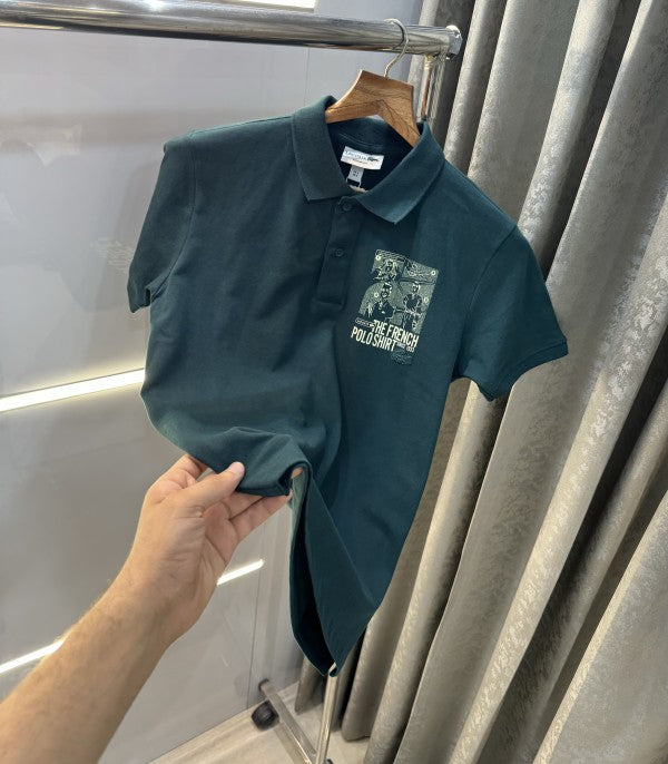 Lacoste Bottle Green Logo Back Print Classic Polo T-Shirt