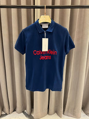 Calvin Klein Middle Brand Logo Polo T-shirt Blue