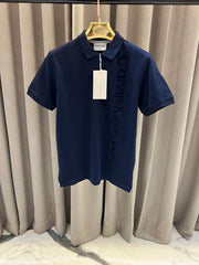 Calvin Klein Embossed Brand Print Polo Blue