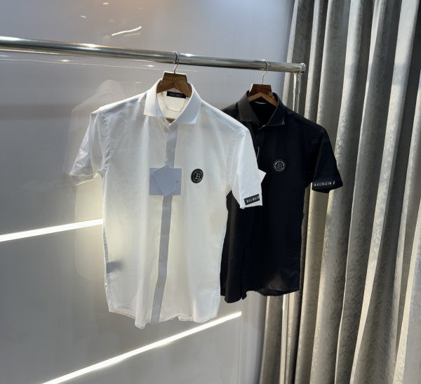 Balmain Paris Black Steel Logo Shirt With Premium Box Packing And Carry Bag